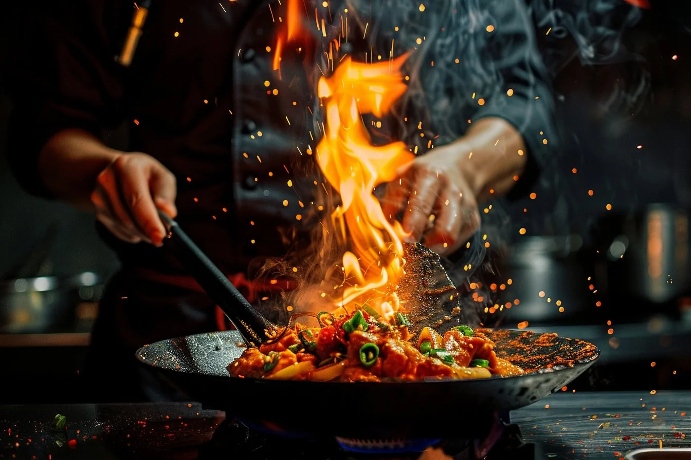 Koch flambiert
