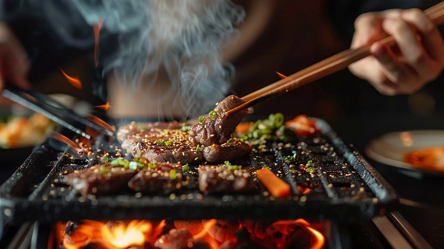 Table Grill mit Flamme